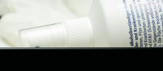 Sprühflasche mit Desinfektionsmittel